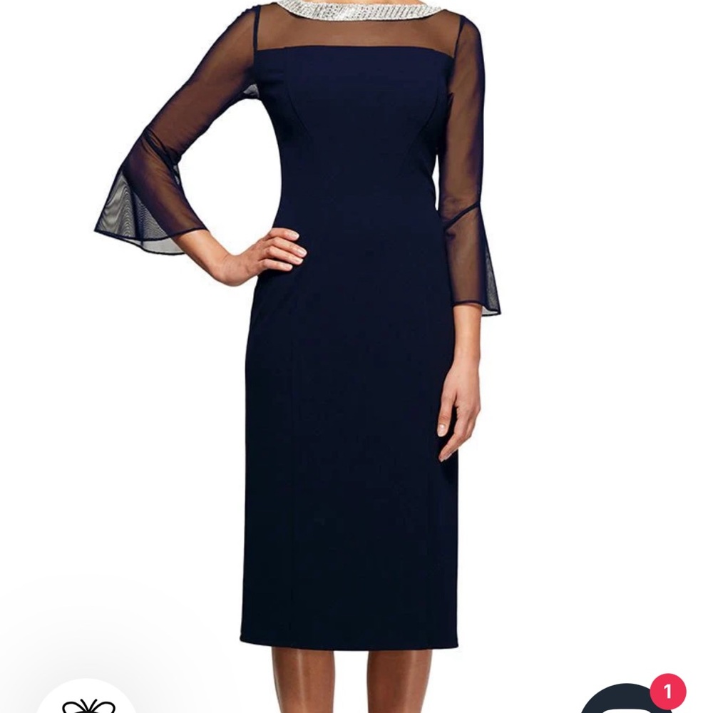 Alexa Evening navy dress worn once for Wedding